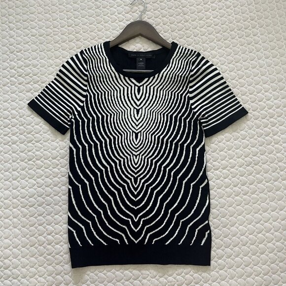 NWOT Marc by Marc Jacobs Womens Top Knit Sweater Sz M Short Sleeve $268 - Picture 2 of 7